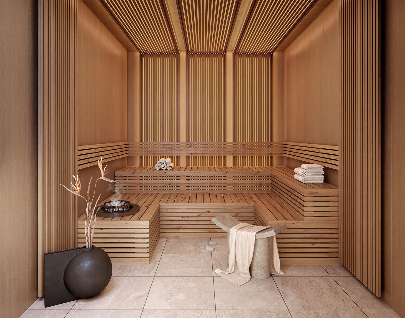 Sauna in the spa centre